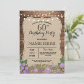 サプライズ60th & Any Age Birthday Partyウッド招待状 招待状 (スタンド正面)