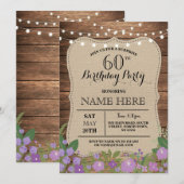 サプライズ60th & Any Age Birthday Partyウッド招待状 招待状 (正面/裏面)
