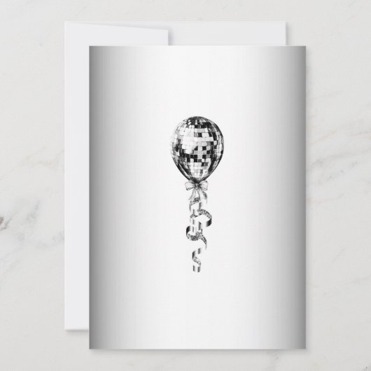 サプライズ65誕生日白黒バルーンパーティー 招待状 (裏面)