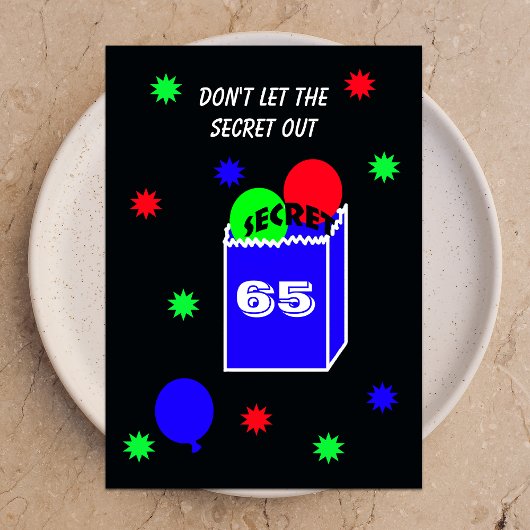 サプライズ65th誕生日パーティー招待秘密 招待状