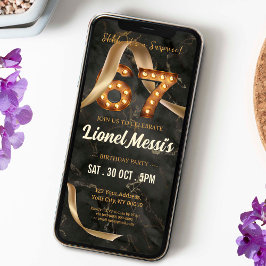 サプライズ67th誕生日モバイル招待状 案内状