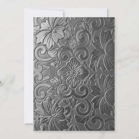 サプライズ70歳の誕生日 ブラックとシルバーのグリッター 招待状 (裏面)