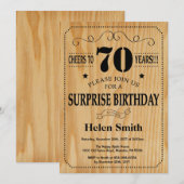 サプライズ70歳の誕生日　ログウッド 招待状 (正面/裏面)