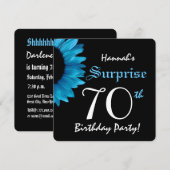 サプライズ70歳誕生日パーティー　ひまわり A01B 招待状 (正面/裏面)