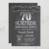 サプライズ70歳誕生日招待状 黒板 招待状 (正面/裏面)