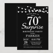 サプライズ70誕生日招待状白黒 招待状 (正面/裏面)