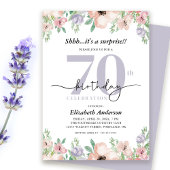 サプライズ70thバースデーパーティパステルエレガントフローラ 招待状