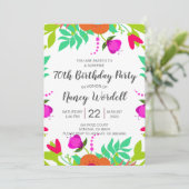 サプライズ70thバースデーパーティーフローラ招待状 招待状 (スタンド正面)