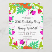サプライズ70thバースデーパーティーフローラ招待状 招待状 (正面/裏面)