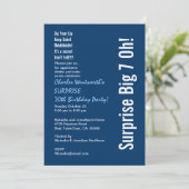 サプライズ70thバースデーモダンタパーティー青と白 招待状 (スタンド正面)