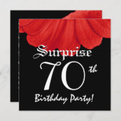 サプライズ70th誕生日エレガントデイジーフラワー 招待状 (正面/裏面)