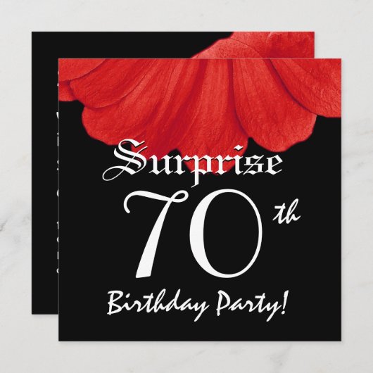 サプライズ70th誕生日エレガントデイジーフラワー 招待状 (正面/裏面)