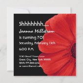 サプライズ70th誕生日エレガントデイジーフラワー 招待状 (裏面)