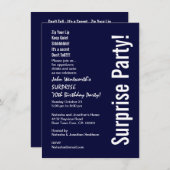 サプライズ70th誕生日バジェットミッドナイトホワイトV06 招待状 (正面/裏面)