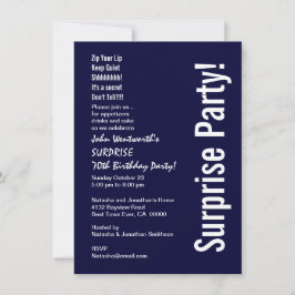 サプライズ70th誕生日バジェットミッドナイトホワイトV06 招待状