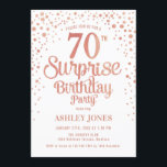 サプライズ70th誕生日パーティー – バラ金ゴールド&ホワイト 招待状<br><div class="desc">誕生日パーティーの招待状70日。白エレガント色のデザインとグリッターのフェイクバラ金ゴールド。スクリプトスタイリッシュのフォントと紙吹雪の機能。メッセージもしメッセージはカスタム年齢。</div>