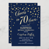 サプライズ70th誕生日パーティー – 金ゴールド海軍 招待状 (正面/裏面)