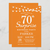 サプライズ70th誕生日招待状オレンジ 招待状 (正面/裏面)