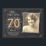サプライズ70th誕生日招待状シャルボードヴィンテージ 招待状<br><div class="desc">♥特別な誕生日パーティーにゲストを招待状するのに最適な方法！70歳の誕生日パーティー。他の年齢のコレクションをチェック！</div>