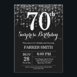 サプライズ70th誕生日招待状シルバーグリッター 招待状<br><div class="desc">70誕生日目の驚きの招待状、銀色のストリングライト、銀色のグリッターの背景シルバー誕生日。大人の誕生日。男女別招待状13日16日18日21日21日30日30日40日60日70日80日90日100日、年齢に関係なく。さらにカスタマイズするには、「クリック カスタマイズ   」ボタンをクリックし、デザインツールを使用してこのテンプレートを変更してください。</div>