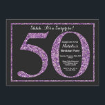 サプライズ70th誕生日招待状パープルグリッター 招待状<br><div class="desc">サプライズ50誕生日招待状。黒と紫のグリッターの誕生日パーティー招待状（背景は黒）。サプライズ誕生日。大人の誕生日。男性も女性もバッシュパーティー。さらにカスタマイズするには、「クリックカスタマイズit」ボタンをクリックし、デザインツールを使用してこのテンプレートを変更してください。</div>