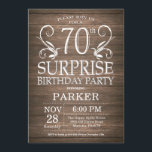 サプライズ70th誕生日招待状素朴ウッド 招待状<br><div class="desc">サプライズ70誕生日招待状素朴木材の背景。第16回18回20回30回40回50回70回80回90回100回、任意の年齢。大人誕生日。男の男の誕生日パーティー。さらにカスタマイクリックズを行う場合はカスタマイズ、「IT」ボタンをクリックし、このテンプレートを変更するために当社のデザインツールを使用する。</div>