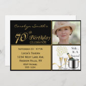 サプライズ70th Birthday Partyフォト招待状 招待状 (正面/裏面)