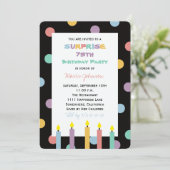 サプライズ75th誕生日パーティカラフルーとおもしろい 招待状 (スタンド正面)