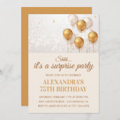サプライズ75th誕生日招待状金ゴールド 招待状 (正面/裏面)