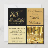 サプライズ80バースデーパーティ招待状 招待状 (正面)