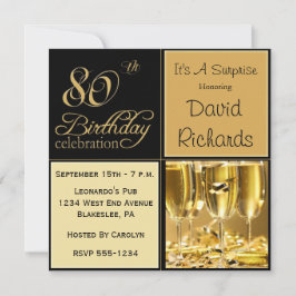 サプライズ80バースデーパーティ招待状 招待状