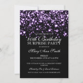 サプライズ80歳の誕生日パーティー紫の真夜中のグラム 招待状 (正面)