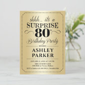 サプライズ80歳の誕生日パーティー - ゴールド 招待状 (スタンド正面)