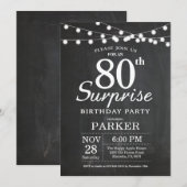 サプライズ80歳の誕生日招待状 黒板 招待状 (正面/裏面)