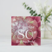 サプライズ80歳の誕生日 ピンクのダリア BY06 招待状 (スタンド正面)