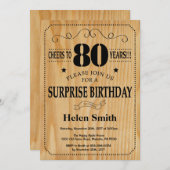 サプライズ80歳の誕生日　ログウッド 招待状 (正面/裏面)