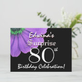サプライズ80歳の誕生日 黒と紫の花びら 05 招待状 (スタンド正面)