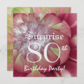 サプライズ80誕生日ピンクダリアBY06 招待状 (正面/裏面)