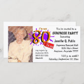 サプライズ80thバースデーパーティフォト招待状 (正面/裏面)