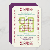 サプライズ80thバースデーパーティーチケット80 招待状 (正面/裏面)