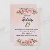 サプライズ80thパーティー誕生日招待状カード 招待状 (正面/裏面)
