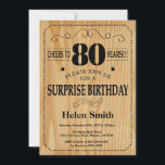 サプライズ80th誕生日ウッ素朴ド 招待状<br><div class="desc">サプライズ80誕生日招待状。タイポグラフィ。応援は80年。木目素朴の背景大人の誕生日。男女誕生日10代の少年女性のデイ招待状第13回第15回第16回第18回第20回第21回第30回第40回第60回第70回第80回第90回第100回。年齢に関係なく。さらにカスタマイズするには、「クリックカスタマイズit」ボタンをクリックし、デザインツールを使用してこのテンプレートを変更してください。</div>