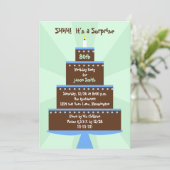 サプライズ80th誕生日パーティーの招待ケーキ 招待状 (スタンド正面)