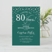 サプライズ80th誕生日パーティー – グリーンシルバー 招待状 (スタンド正面)