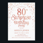 サプライズ80th誕生日パーティー – バラ金ゴールド&ホワイト 招待状<br><div class="desc">誕生日パーティーの招待状80日。白エレガント色のデザインとグリッターのフェイクバラ金ゴールド。スクリプトスタイリッシュのフォントと紙吹雪の機能。メッセージもしメッセージはカスタム年齢。</div>