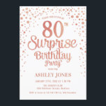 サプライズ80th誕生日パーティー – バラ金ゴールド&ホワイト 招待状<br><div class="desc">誕生日パーティーの招待状80日。白エレガント色のデザインとグリッターのフェイクバラ金ゴールド。スクリプトスタイリッシュのフォントと紙吹雪の機能。メッセージもしメッセージはカスタム年齢。</div>