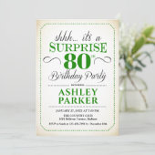 サプライズ80th誕生日パーティー – ホワイトグリーン 招待状 (スタンド正面)