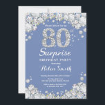 サプライズ80th誕生日ブルーシルバーダイヤモンド 招待状<br><div class="desc">サプライズ80誕生日招待状。青と銀のラインストーンダイヤモンドティール（緑がかった色）ターコイズアクアバックグラウンド。誕生日エレガントBash招待状。大人の誕生日。女性誕生日。男性誕生日。さらにカスタマイズするには、「クリックカスタマイズit」ボタンをクリックし、デザインツールを使用してこのテンプレートを変更してください。</div>