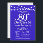 サプライズ80th誕生日招待状ブ王室のルー 招待状<br><div class="desc">ストリングライト付き80番目の誕生日招待状。青王室の背景第15回16回18回20回21回30回50回70回80回90回100回、年齢は問わない。さらにカスタマイクリックズを行う場合はカスタマイズ、「IT」ボタンをクリックし、このテンプレートを変更するために当社のデザインツールを使用する。</div>