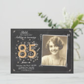 サプライズ85th誕生日招待状シャルボードヴィンテージ 招待状 (スタンド正面)
